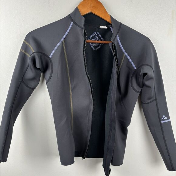 PrAna Women long Sleeve Wet Jacket Suit Black Shortie Neoprene Sz Medium ZIP Up - Picture 8 of 12